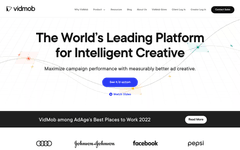 Thumbnail of Homepage • #1 Platform to make better ads: Unify Data + Creativity • Vidmob