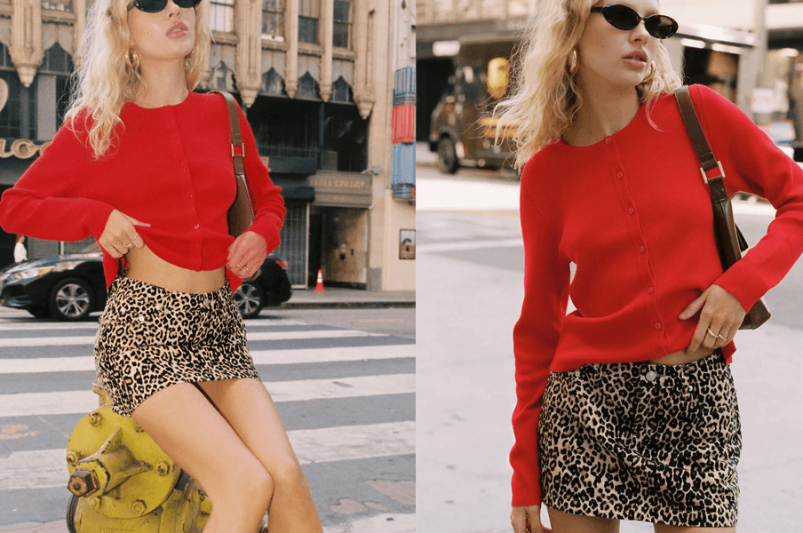 Thumbnail of Old Burlington Knit Cardigan Red