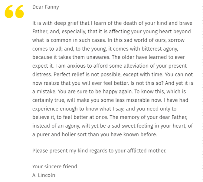 Thumbnail of Abraham Lincoln on Living with Loss: His Magnificent Letter of Consolation to a Grief-stricken Young Woman