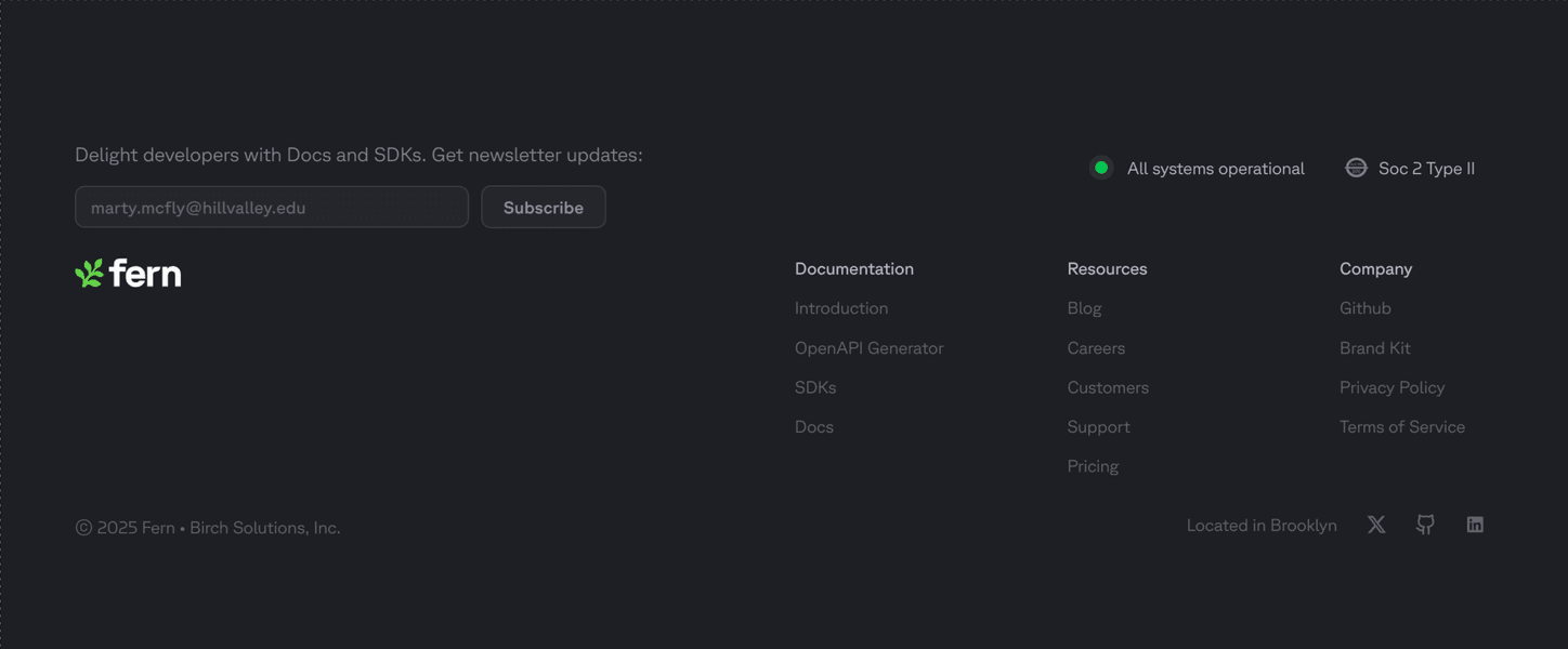 Thumbnail of Fern | SDKs and Docs for your API