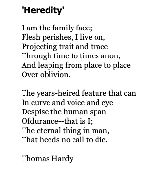 Thumbnail of 'Heredity' - Thomas Hardy