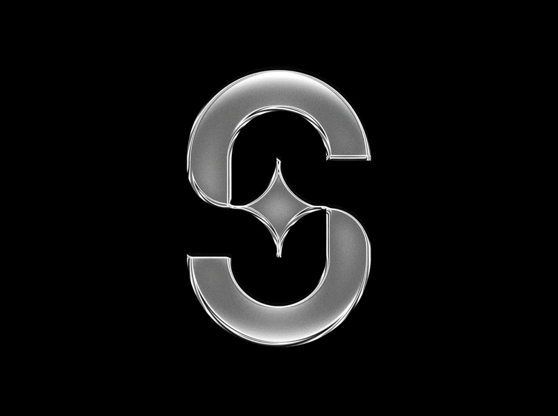 Thumbnail of S + Star Logo Concept - Silver Chrome