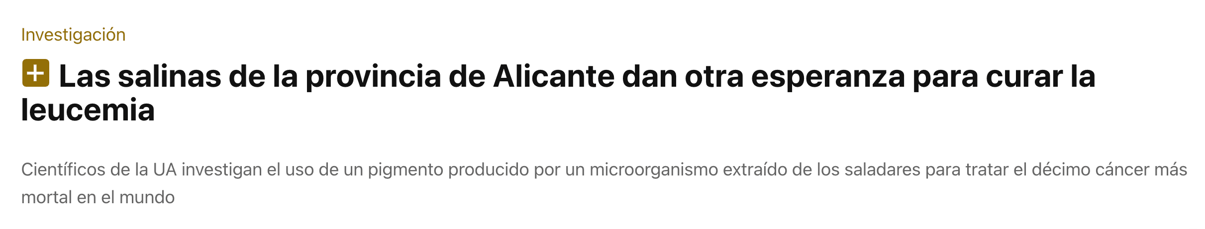 Thumbnail of Las salinas de la provincia de Alicante dan otra esperanza para curar la leucemia