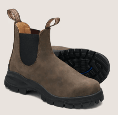 Thumbnail of Rustic Brown Lug Boots, Premium Leather Chelsea Boots, Women's Style 2239