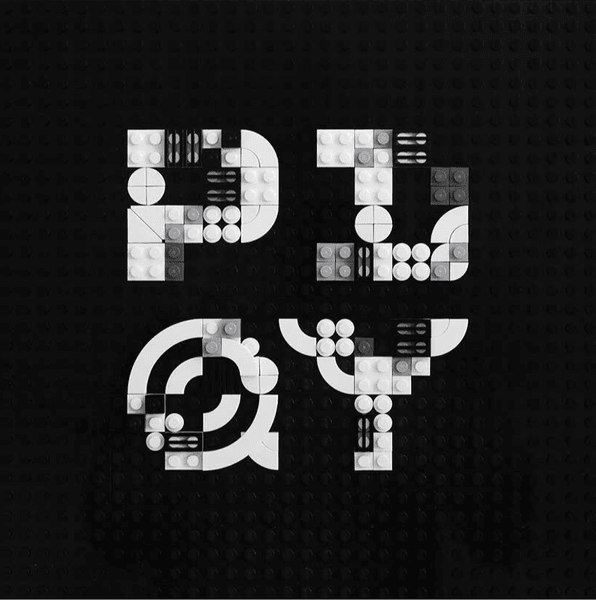 Thumbnail of 'brik font' by craig ward is an intricate typography series made of LEGO bricks