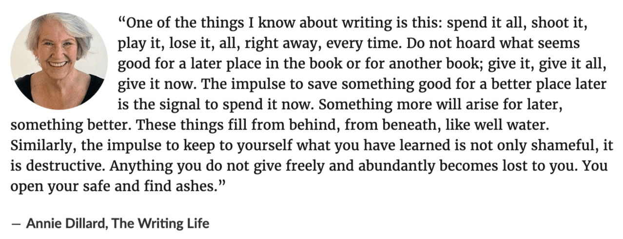 Thumbnail of A quote from The Writing Life