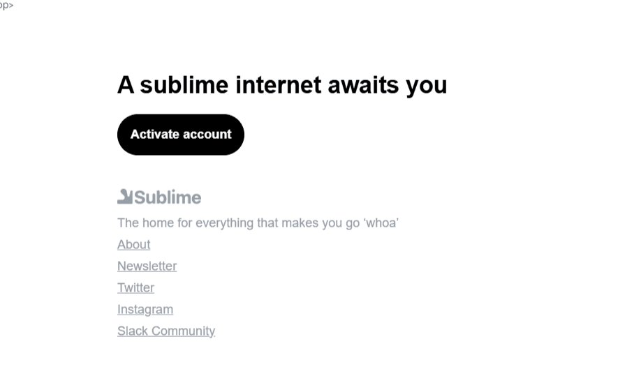 Thumbnail of Activate your Sublime account