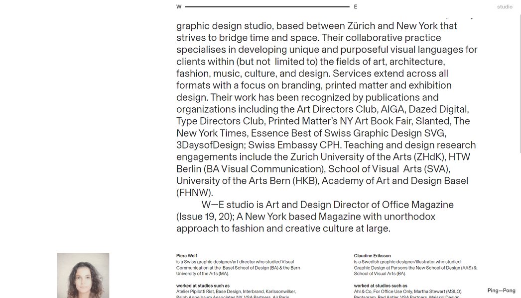 Thumbnail of Info — W—E studio