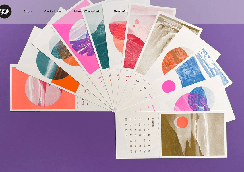 Thumbnail of Postkartenkalender 2025 — fluopink. studio für risographie