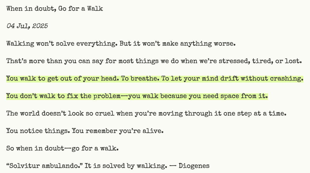 Thumbnail of When in Doubt, Go for a Walk