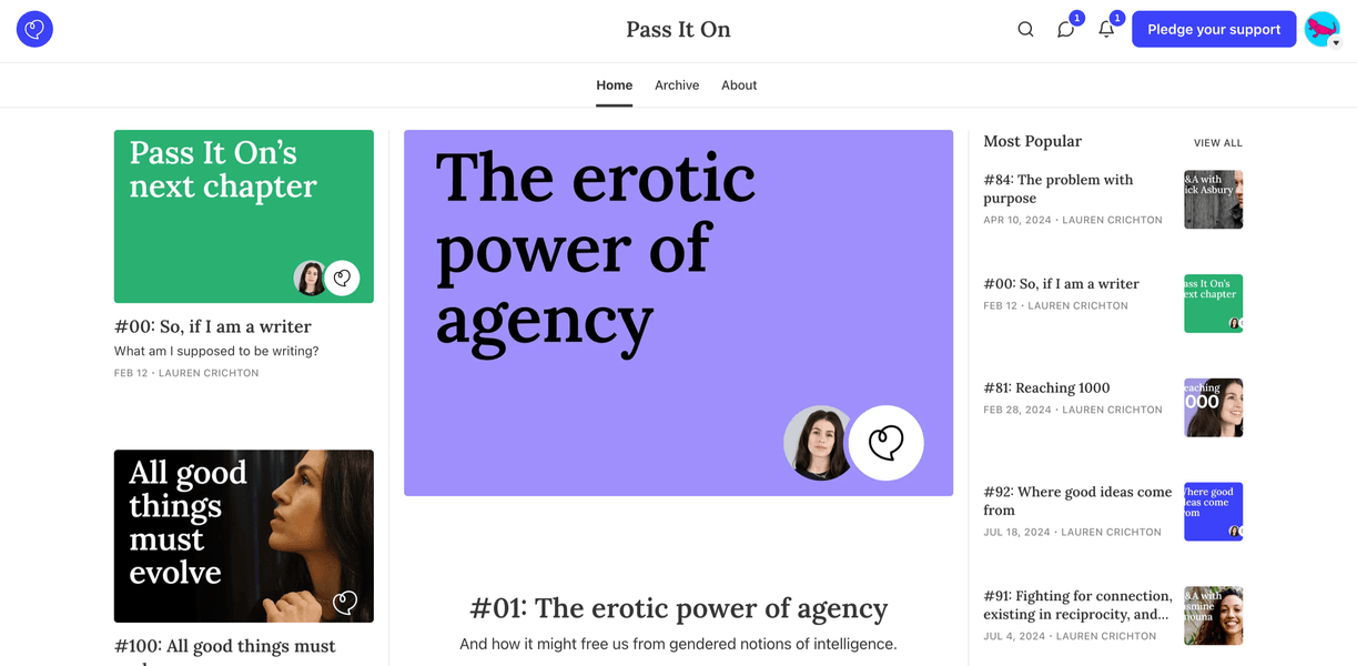 Thumbnail of Pass It On | Lauren Crichton | Substack