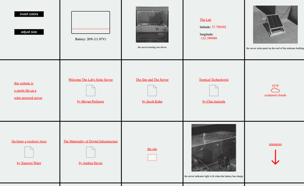 Thumbnail of our shiver: a solar powered website at The Lab
