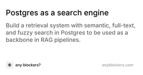 Thumbnail of Postgres as a search engine — any blockers?