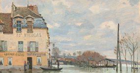 Thumbnail of Flood at Port-Marly by Alfred Sisley