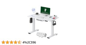 Thumbnail of FLEXISPOT EN2 Whole-Piece Standing Desk with Clamp Power Strip, 40 x 24 Electric Stand Up Height Adjustable Desk with Cable Management (White Frame + 40" White Top)