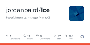 Thumbnail of GitHub - jordanbaird/Ice: Powerful menu bar manager for macOS
