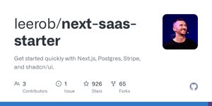 Thumbnail of GitHub - leerob/next-saas-starter: Get started quickly with Next.js, Postgres, Stripe, and shadcn/ui.