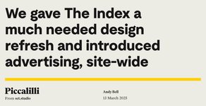 Thumbnail of We gave The Index a much needed design refresh and introduced advertising, site-wide