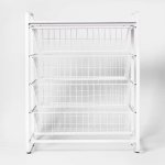 Thumbnail of 4 Drawer Metal Storage Organizer White - Brightroom™: Steel Utility Storage, Fixed Shelves, Universal Wire Drawers