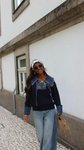 Thumbnail of Lace-Up Knit & Denim Contrast Sweater in Navy