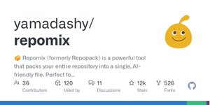 Thumbnail of GitHub - yamadashy/repomix: 馃摝 Repomix (formerly Repopack) is a powerful tool that packs your entire repository into a single, AI-friendly file. Perfect for when you need to feed your codebase...