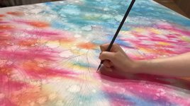 Thumbnail of 「こんなに美しい絵は初めて見た」“日本画家”が特大キャンバスに絵の具を散らすと……夢みたいな仕上がりに国内外から反響（ねとらぼ） - Yahoo!ニュース