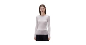 Thumbnail of Amazon - SUUKSESS Cloud Cashmere Women Boat Neck Fitted Long Sleeve Shirts Basic Knit Going Out Tops (Ice Grey, M)
