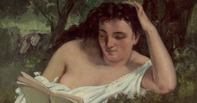 Thumbnail of A Young Woman Reading by Gustave Courbet