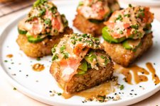 Thumbnail of Crispy Rice Sushi with Smoked Salmon and Bang Bang Sauce