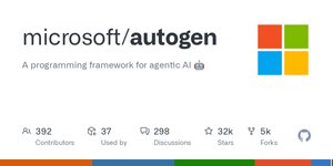 Thumbnail of GitHub - microsoft/autogen: A programming framework for agentic AI 🤖