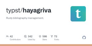 Thumbnail of GitHub - typst/hayagriva: Rusty bibliography management.