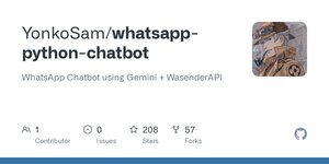 Thumbnail of GitHub - YonkoSam/whatsapp-python-chatbot: WhatsApp Chatbot using Gemini + WasenderAPI