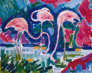 Thumbnail of Les flamants, 1907