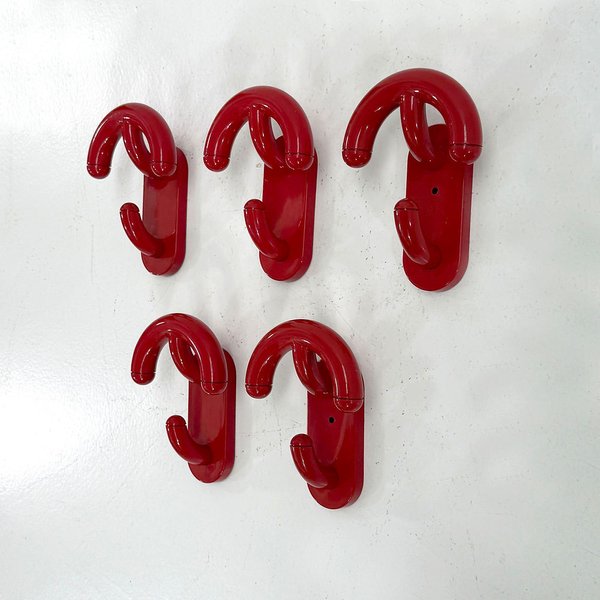 Thumbnail of Set of 5 Red Hooks from Con&Con, 1970s | Kooloomodern