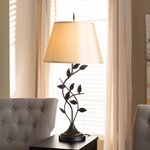 Thumbnail of Cali Transitional Black Metal Leaf Table Lamp