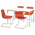 Thumbnail of TORSBY / TOBIAS dining table and 4 chairs, high-gloss/white chrome-plated/chrome-plated brown/red - IKEA Ireland