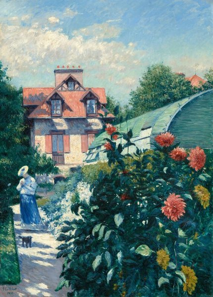 Thumbnail of Dahlias, Garden at Petit Gennevilliers by Gustave Caillebotte