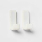 Thumbnail of Set of 2 Magnetic Hooks - Brightroom™: Strong ABS Utility Shelf Parts, Small White Pegboard Hooks, No Assembly Required