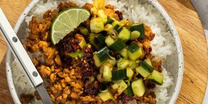 Thumbnail of chili crunch ground chicken bowls