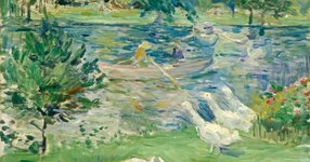 Thumbnail of Girl in a Boat with Geese by Berthe Morisot