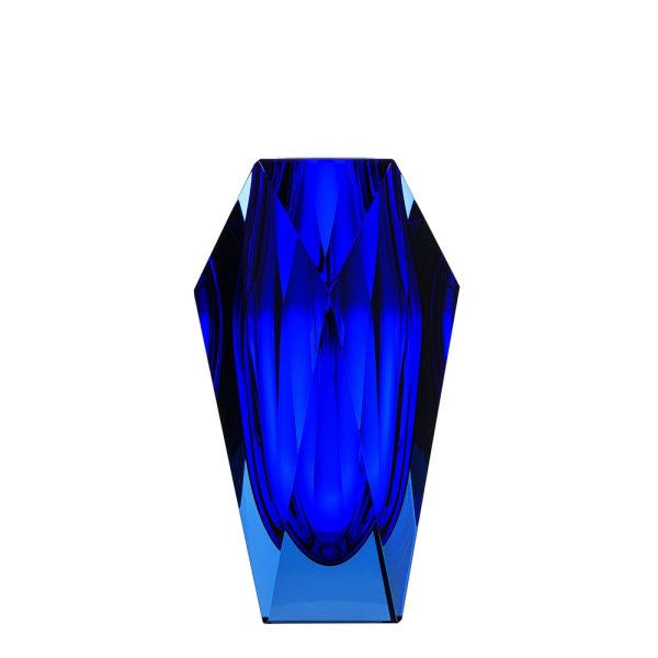 Thumbnail of Blue hand-cut Bohemian crystal vase Gema by Moser