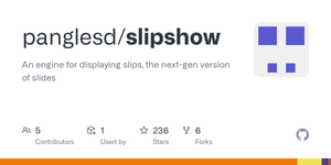 Thumbnail of GitHub - panglesd/slipshow: An engine for displaying slips, the next-gen version of slides