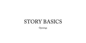 Thumbnail of story basics # 1, openings