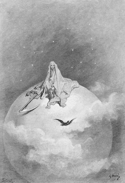 Thumbnail of ‘The Raven’ by Gustave Doré from The Raven (1884)