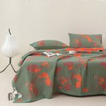 Thumbnail of Orange Ginkgo Leaf Cotton Reversible Quilt