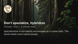 Thumbnail of Don't Specialize, Hybridize