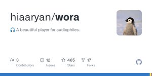 Thumbnail of GitHub - hiaaryan/wora: 🎧 A beautiful player for audiophiles.