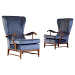 Thumbnail of Poltrone Wingback attribuite a Paolo Buffa per Framar, Italia, anni '50, set di 2