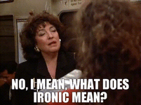 Thumbnail of No, I mean, what does ironic mean? | Seinfeld (1989 ... - YARN