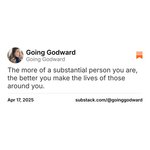 Thumbnail of Going Godward on Substack